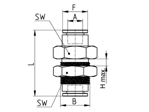 Průchodka, typ X6590, 316L, SUPER-RAPID: 16