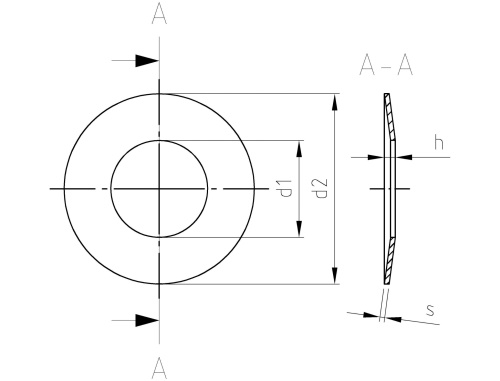 Nerezová podložka DIN 2093  AISI 301  16X8,2X0,4