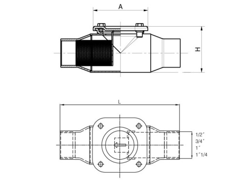 Lapač přímý LINIA 1"1/4 AISI 304