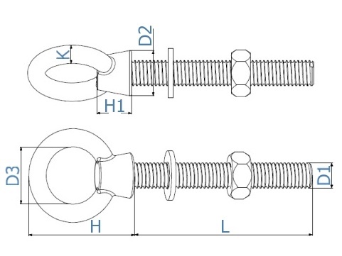 Šroub závěsný - AN 8267/A4: M 10 