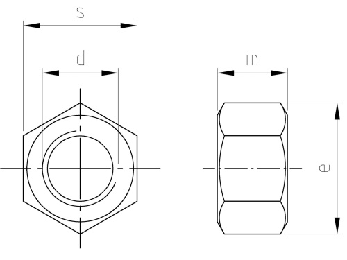 Nerezová matice DIN 934 A2 M 24X2 levá 