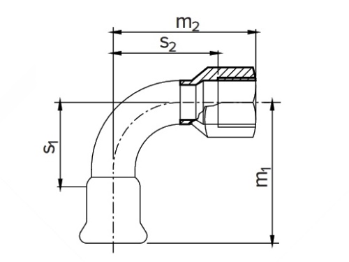 90° FEMALE ANGLE ADAPTOR D-18-1/2" A316