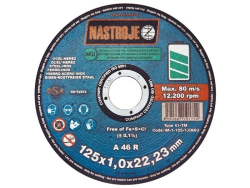 Kotouč řezný - pr. 125: 1,0 AKU                                                 