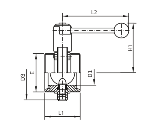 Klapka AWH-1.4301-EPDM-G/G: DN 10