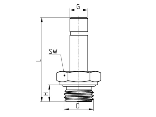 Přípojka přímá M/G, typ X6900, 316L, SUPER-RAPID: 6-1/8