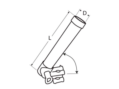 Adjustable fishing rod holder for rail, A4 - 285mm, for tube 30mm               