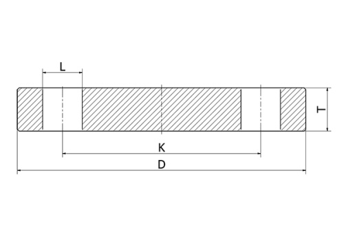 Zaslepovací příruba, 1.4571, podobná EN-1092 typ 05A, PN10/16, DN 65 B=10 mm (4 díry)