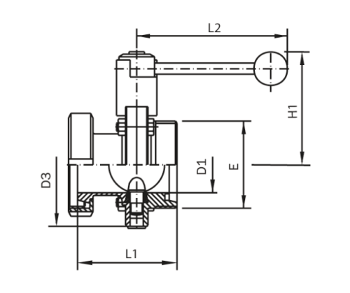Klapka AWH-1.4301-EPDM-G/K: DN 40