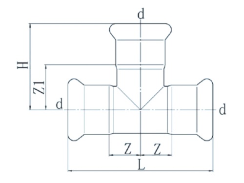 Nerezový T-kus PREX lisovací 76,1 316L