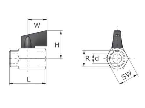 Kohout kulový - MINI - 1.4408: 3/8" (vni/vně)                                   