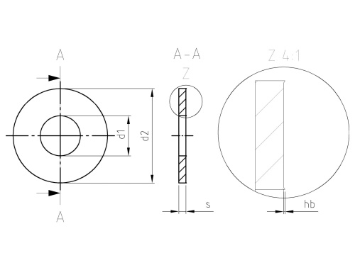 Nerezová podložka NF E 25-514 A2 M24