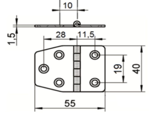 Pant nerezový - AN 8041/A2: 1,5 x 40 x 55