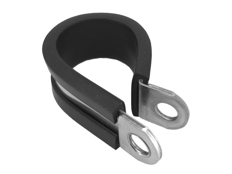 Objímka jednobodová obepínací s gumou, 1.4301: 28