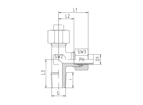 T-spojka s vnějším BSP závitem na straně, PN315: 18 x R 1/2" keg