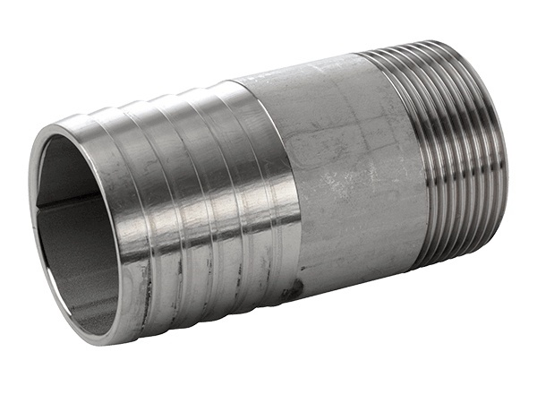 Trubkový hadicový nástavec s vnějším záv., 316L, ISO 7-1R, BSP, 3/4"x75mm