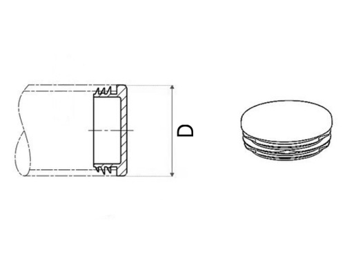 Zátka do trubky - černý plast: 114