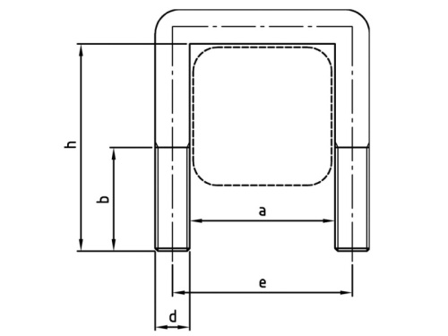 Třmen čtvercový art.3575 A4, a=202, M16: 200/200mm