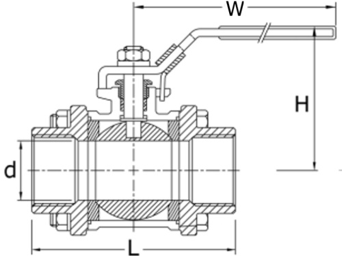 Kohout kulový – typ 352G – 1.4408: 1"