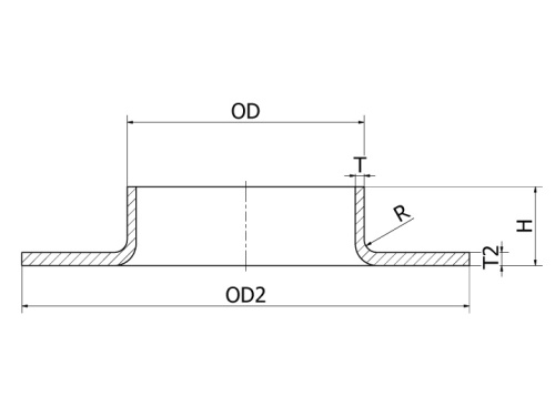 Lemový kroužek, EN1092-1, typ 33, PN10, 1.4404: 306x3
