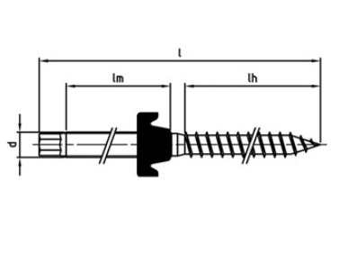 Art. 9082 A2 M 12X400 A/F 9 assembled with EPDM