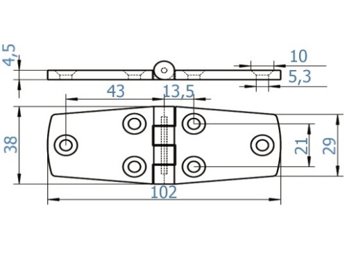 Pant nerezový - AN 8280/A4: 4,5 x 38 x 102