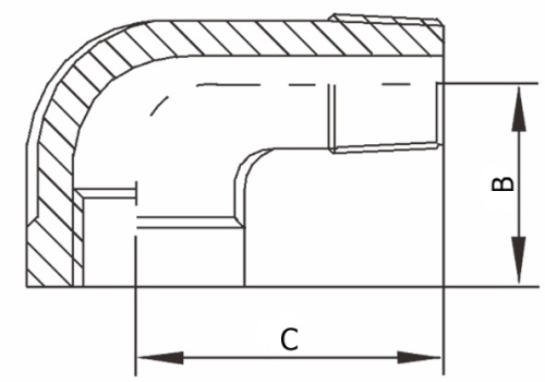 Koleno závitové - typ 304 - 1.4401: 6/4"