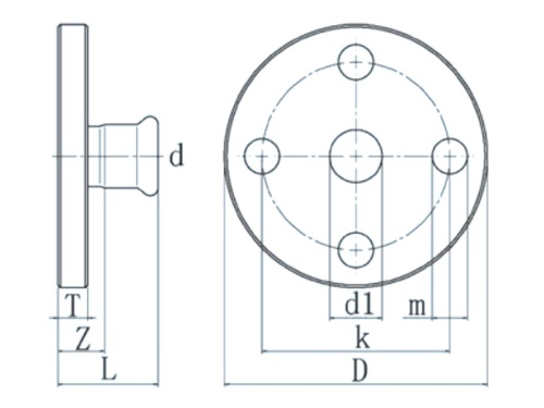 Nerezová příruba PREX s nátrubkem pro zalisování 42 316L