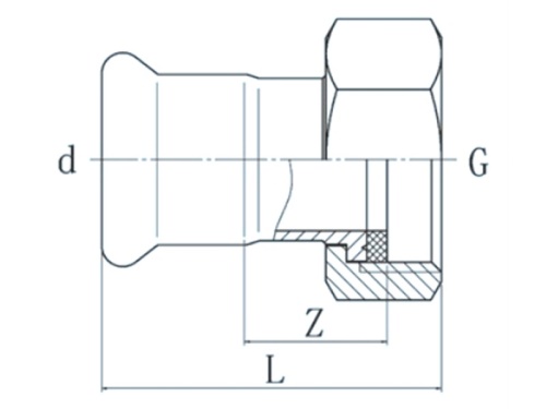 Nerezový adaptér PREX lisovací s převlečnou maticí 28xG1 316L