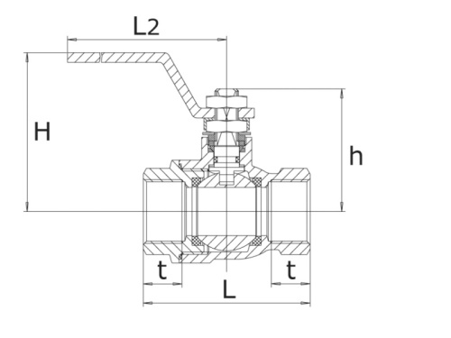 Kohout kulový 2-dílný - DVGW na plyn - 1.4408: 1"                               