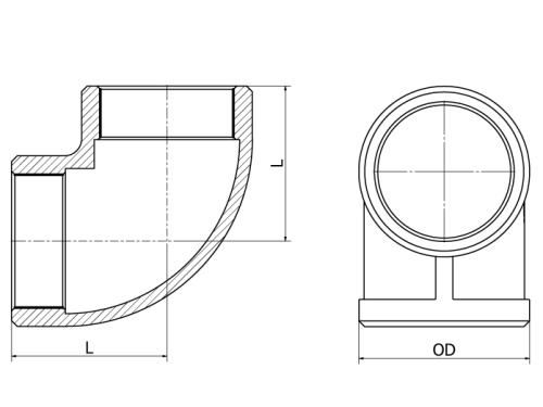 Koleno 90° F/F, 1.4408, 90 st., BSP, 3"