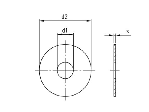 Nerezová podložka Art. 9054 A2 15X5,3X1,5