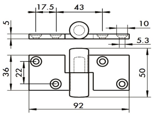 Pant nerezový - AN 8239/A4 - levý: 5 x 36 x 92