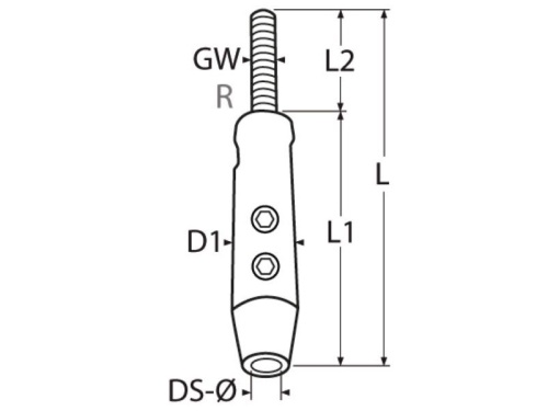 Terminál šroubovací - AN 8148/A4: 4mm/M6x50(37)mm                               