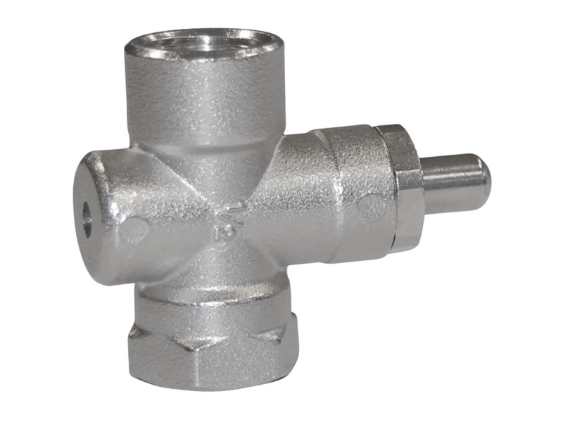 Tlačítkový kohout k manometru, 4bar, AISI 302, BSP: 1/4"