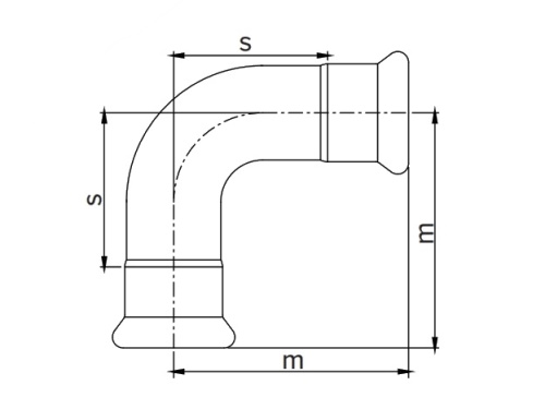 90° F-F ELBOW D-88,9 A316