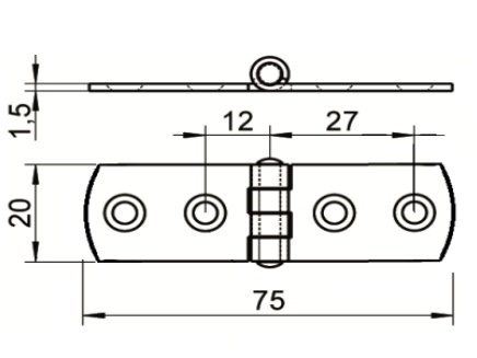 Pant nerezový - AN 8046/A2: 1,5 x 20 x 75