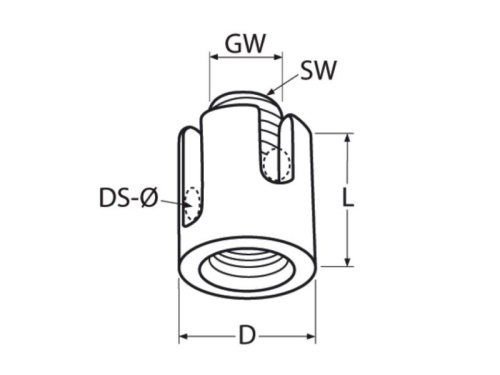 Svěrka křížová se závitem - AN 8148/A4: 4mm M12