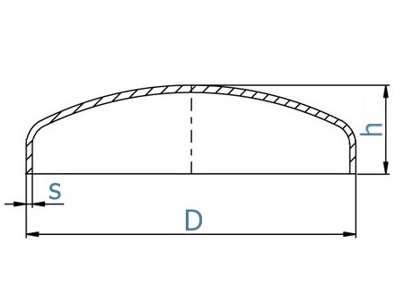 Dno klenuté-EN 10253- 1.4301: 101,6x2,0