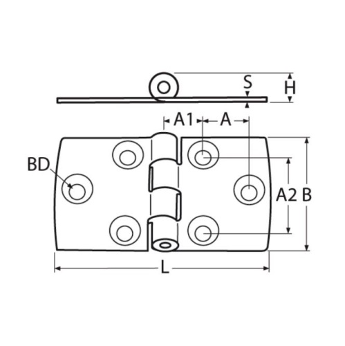 Pant plastový, symetrický A4/PA 80x40mm
