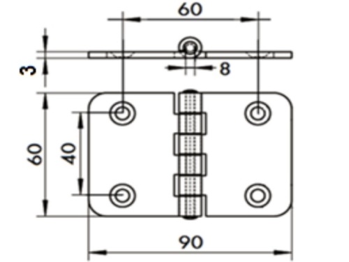 Pant nerezový - AN 8151/A2: 3 x 60 x 90