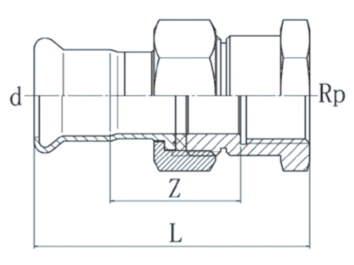 Nerezové šroubení PREX s vnitřním závitem 35xRp1 1/4 316L