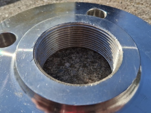 Závitová příruba, 1.4301, EN-1092 typ 13 B1, PN10/16, DN 50x2" (poškozeno)