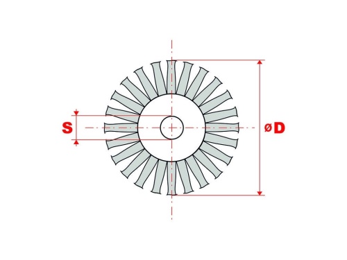 Radiální kartáč copánkový pr.115 mm - nerez