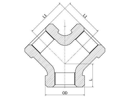 Y-kus, 1.4408, ISO 228-1G, BSP, 1/4"