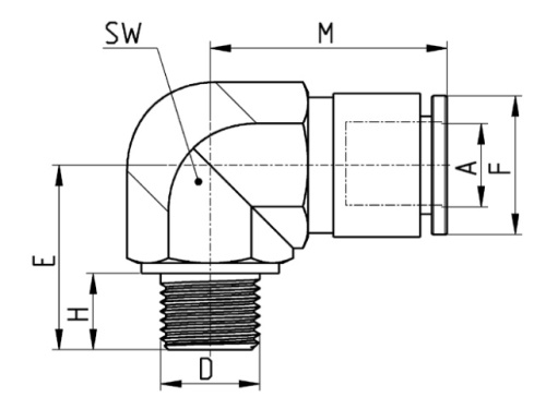 Koleno, type X6500, 316L, SUPER-RAPID: 6-1/8