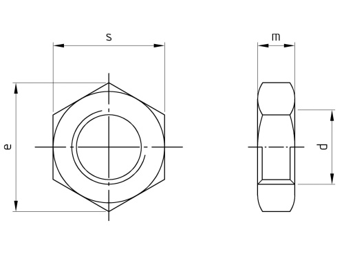 Nerezová matice DIN 439 A4-040 M 20 levá