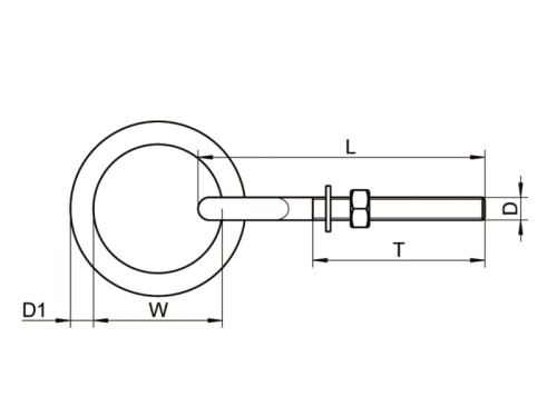Šroub závěsný s okem a kroužkem - AN 8228/A2: M 10                              