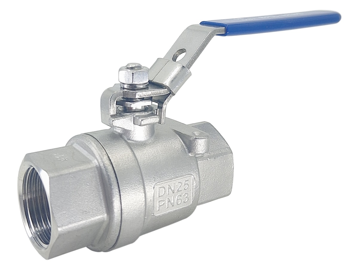 Kulový kohout dvoudílný s aretací, DN32, G1 1/4", PN63, DIN3202 M3