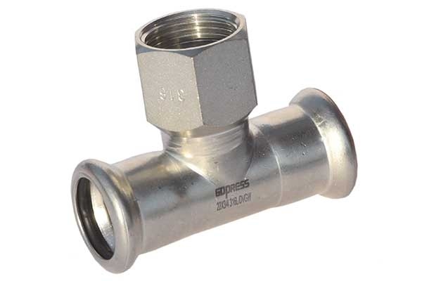 T-kus s vnitřním závitem OD 42×Rp1 1/2  316L