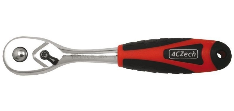 1/4" Ráčna oválná s přepínací páčkou 130mm, 72 zubů